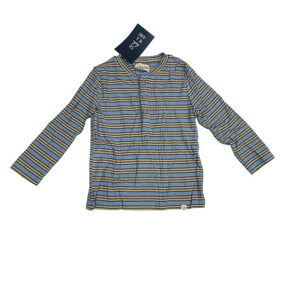 NWT Me & Henry 4/5Y Blue & Tan Stripe Adams Henley - Picture 1 of 4